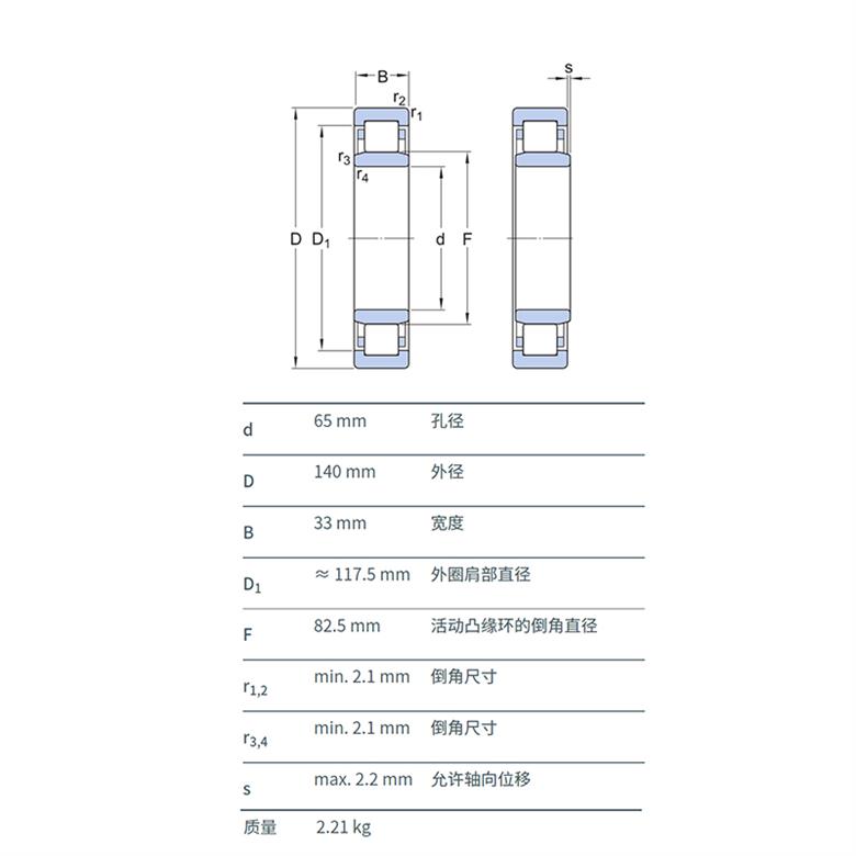 NU313ECJ圓柱滾子軸承(圖1)